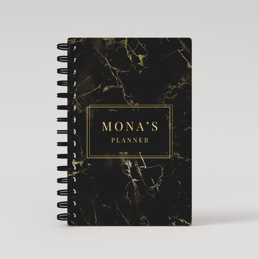 Gold Black Marble 2025 Daily Planner