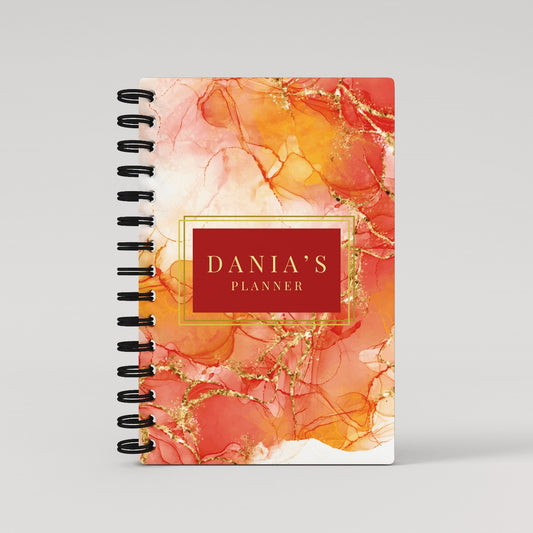 Gold Orange Marble 2025 Daily Planner