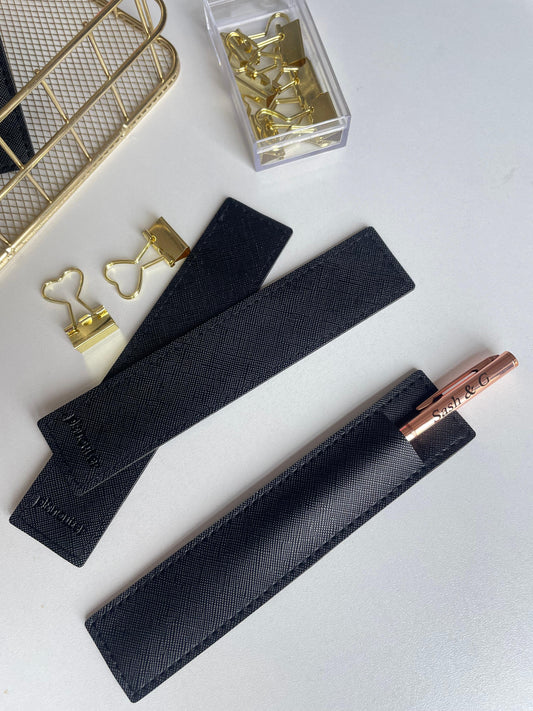 Engraved Pen & Leather Sleeve