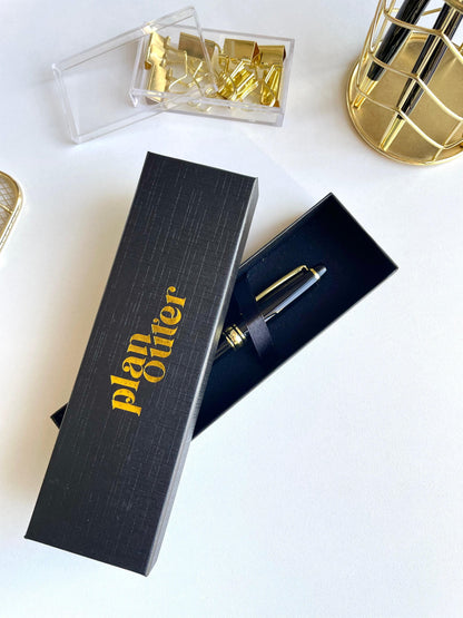 Black Engraved Ballpoint Twist Pen - Black Ink