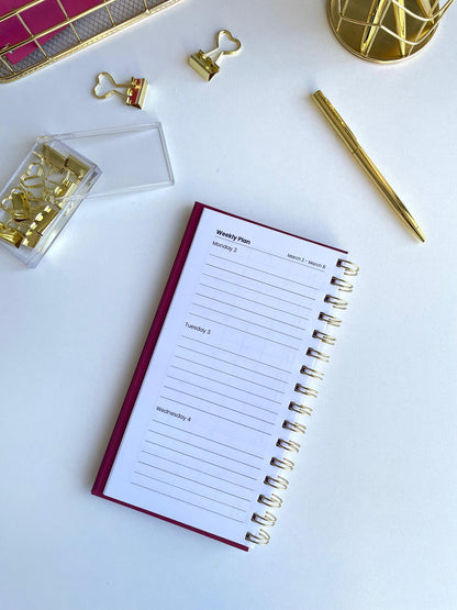 Blooming 2026 Weekly Agenda - Pink