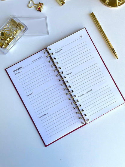 Blooming 2026 Weekly Agenda - Pink