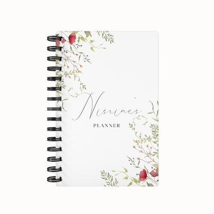Simple Flower Red 2026 Desk Planner