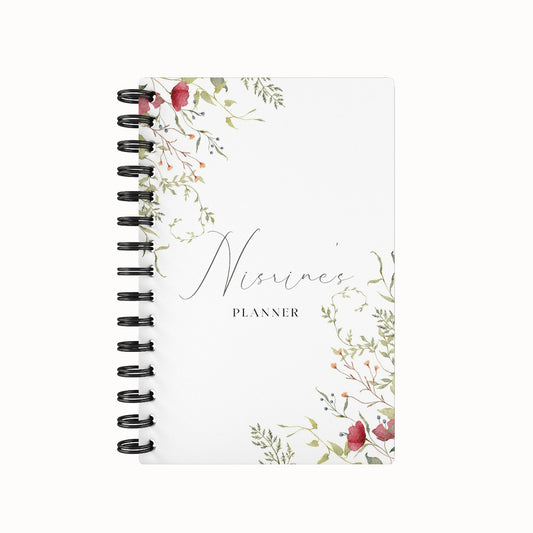 Simple Flower Red 2026 Desk Planner