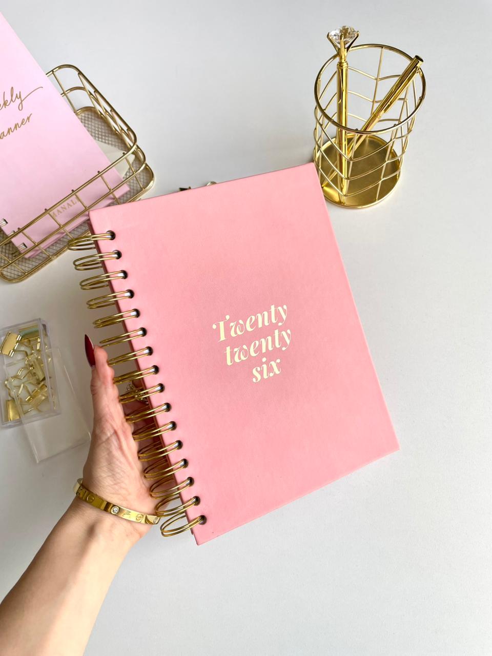 Vegan Leather Akh. 2026 Foil Daily Planner