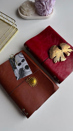 Cerise Archive - Aged Real Leather Refillable Journal