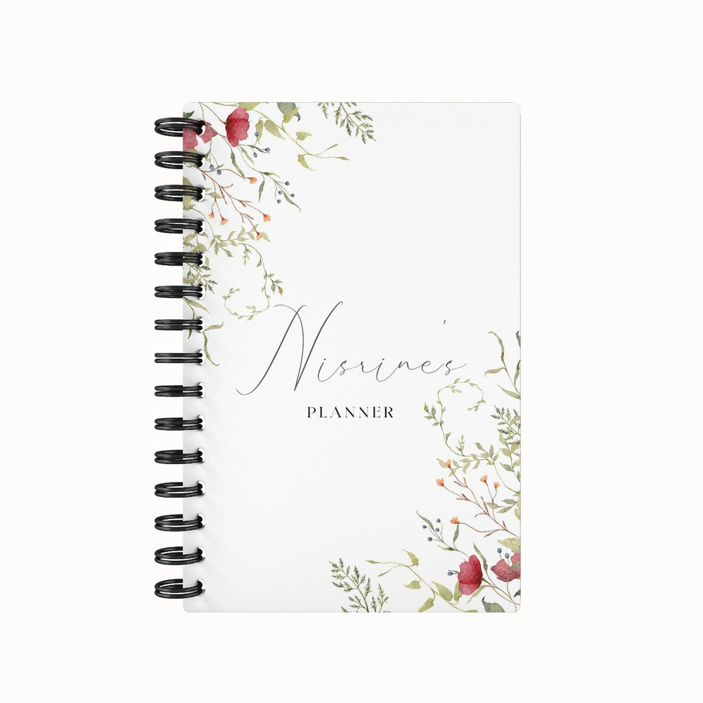 Simple Flower Red Undated Daily Planner