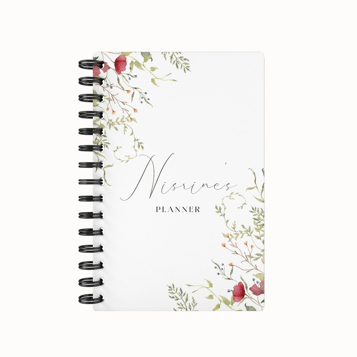 Simple Flower Red Undated Daily Planner