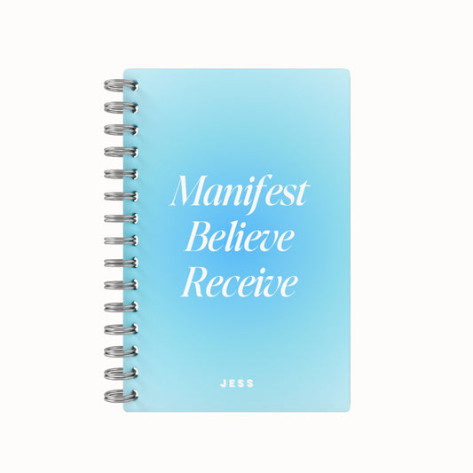 Manifest Believe Receive Undated Daily Planner - Gradient Blue