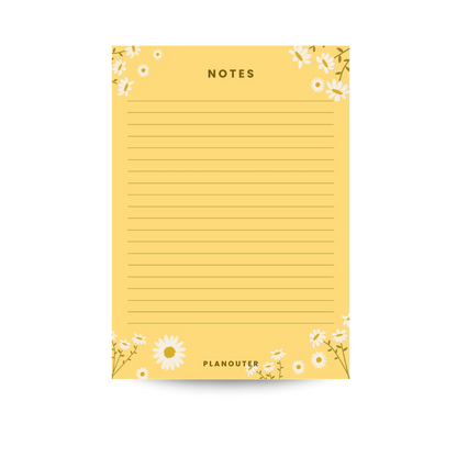 Daisy Yellow Notes Notepad