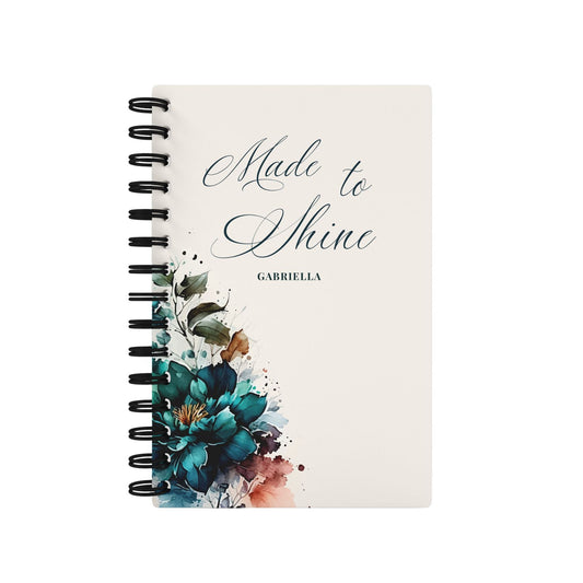 Aqua Flower Lined Notebook