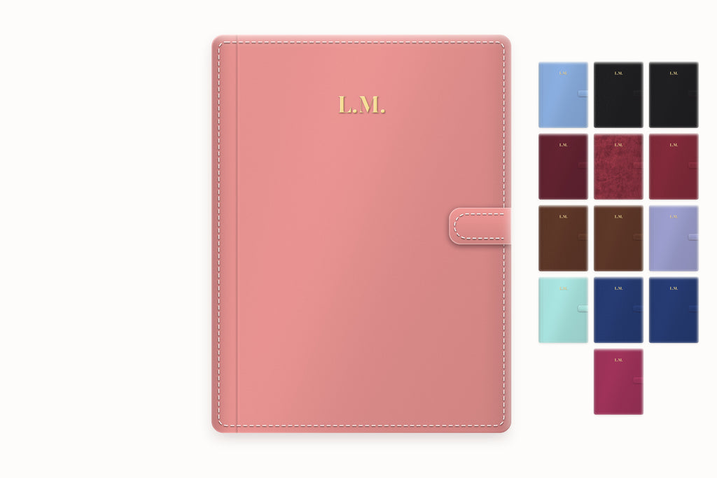 Initials Centered A5 Leather Binder