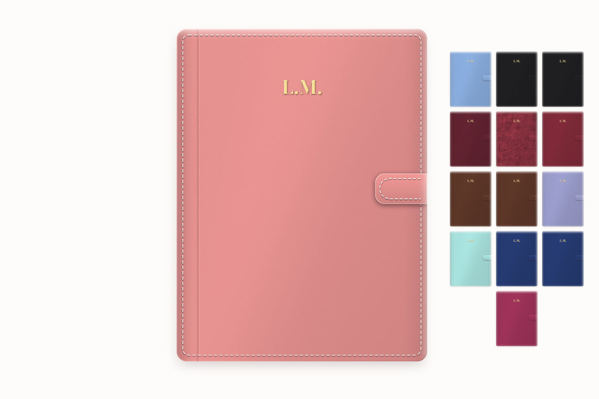 Initials Centered A5 Leather Binder