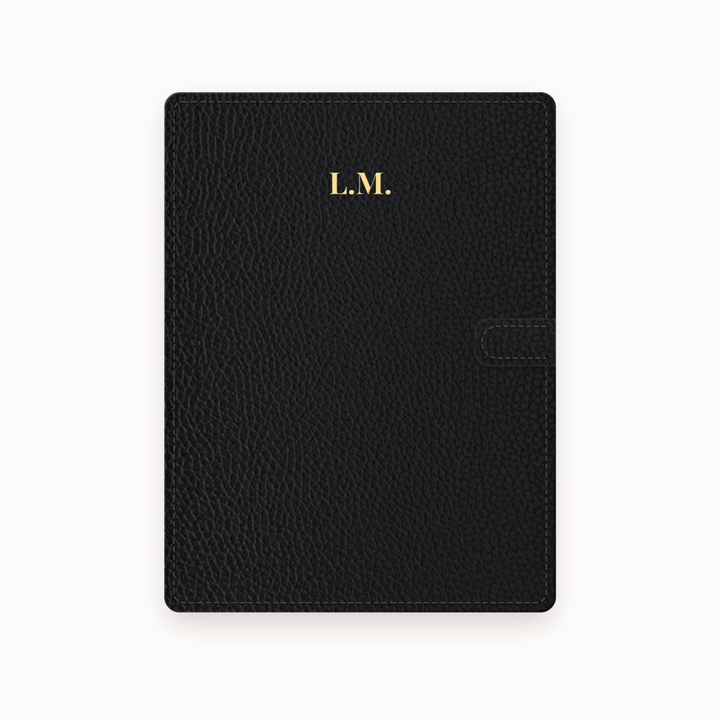 Initials Centered A5 Leather Binder