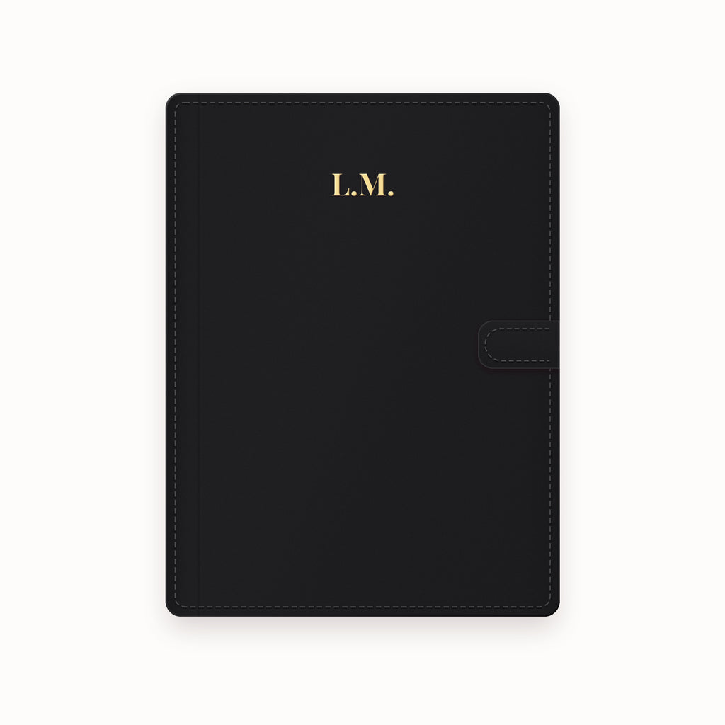 Initials Centered A5 Leather Binder
