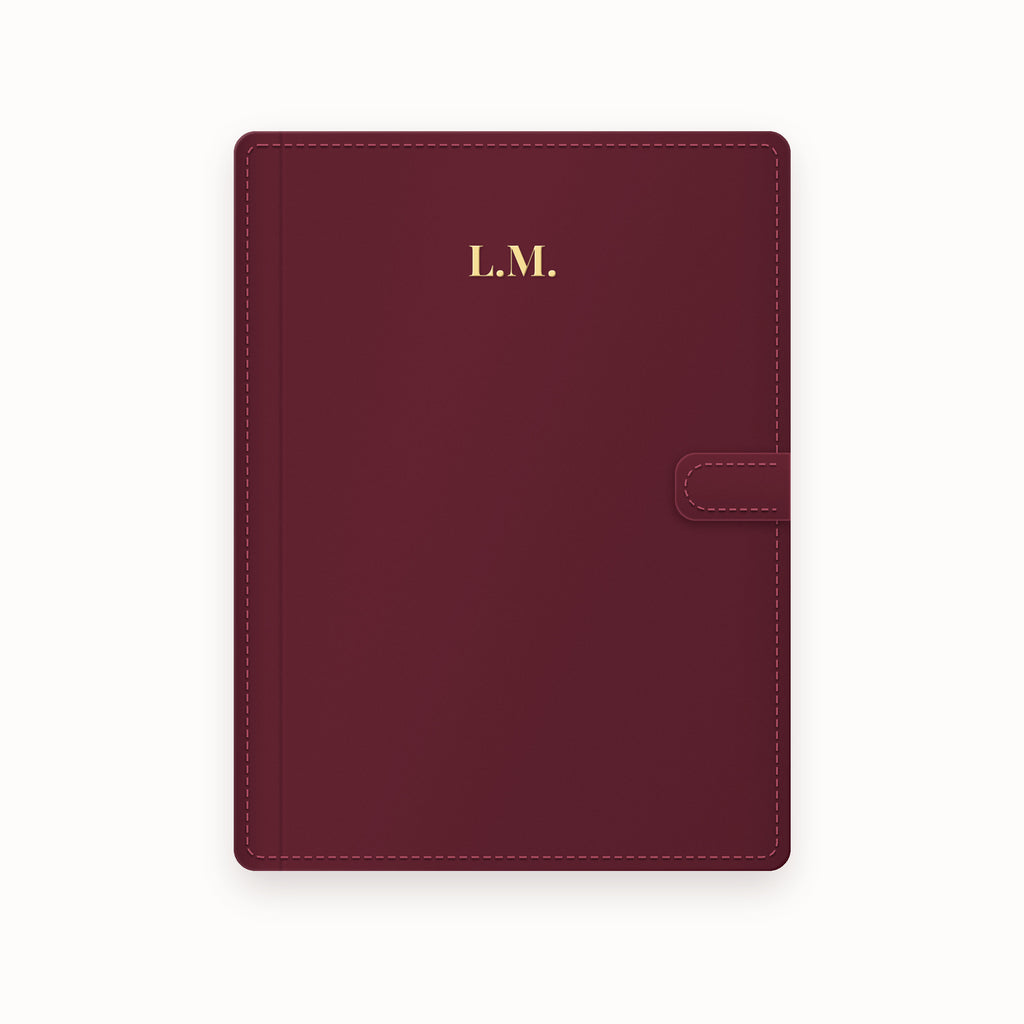 Initials Centered A5 Leather Binder