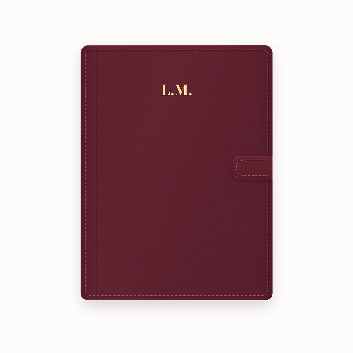 Initials Centered A5 Leather Binder