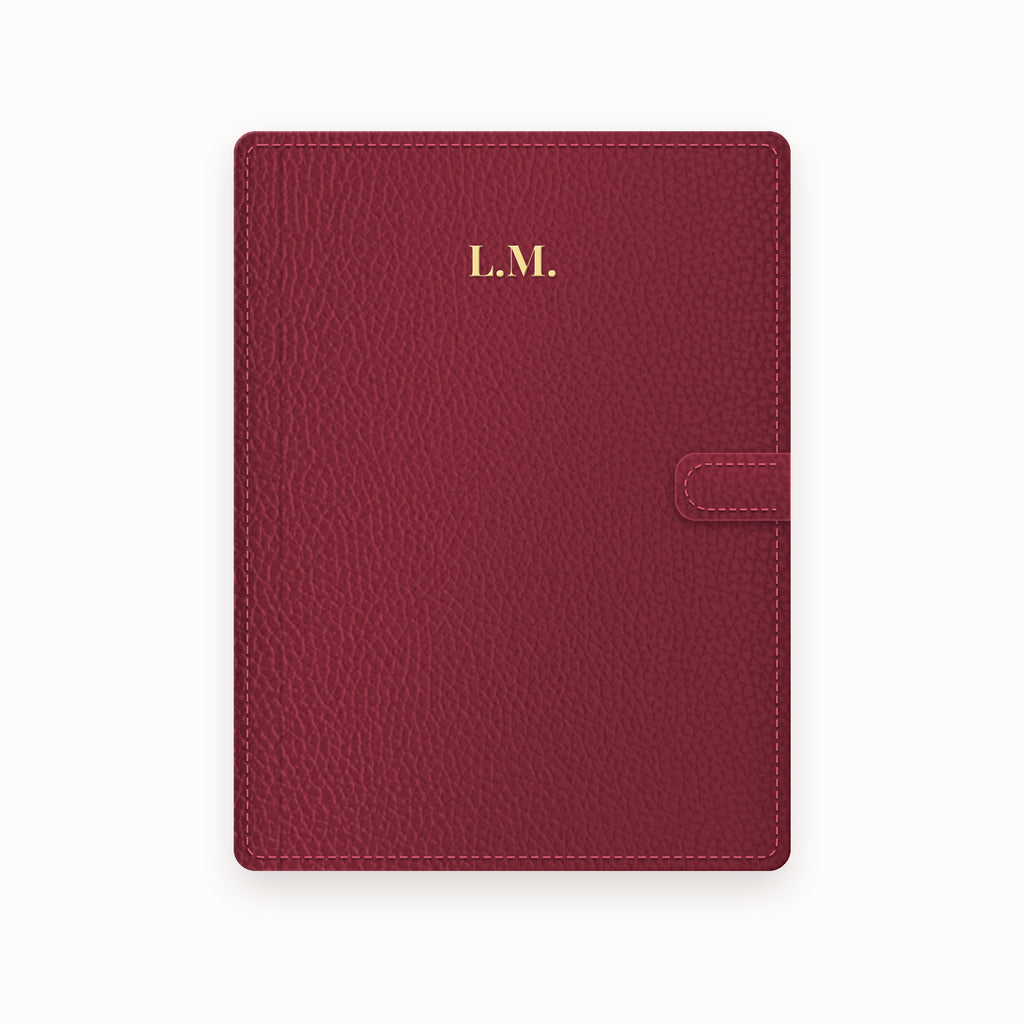 Initials Centered A5 Leather Binder