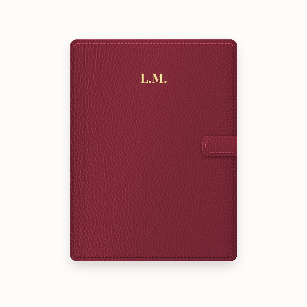 Initials Centered A5 Leather Binder