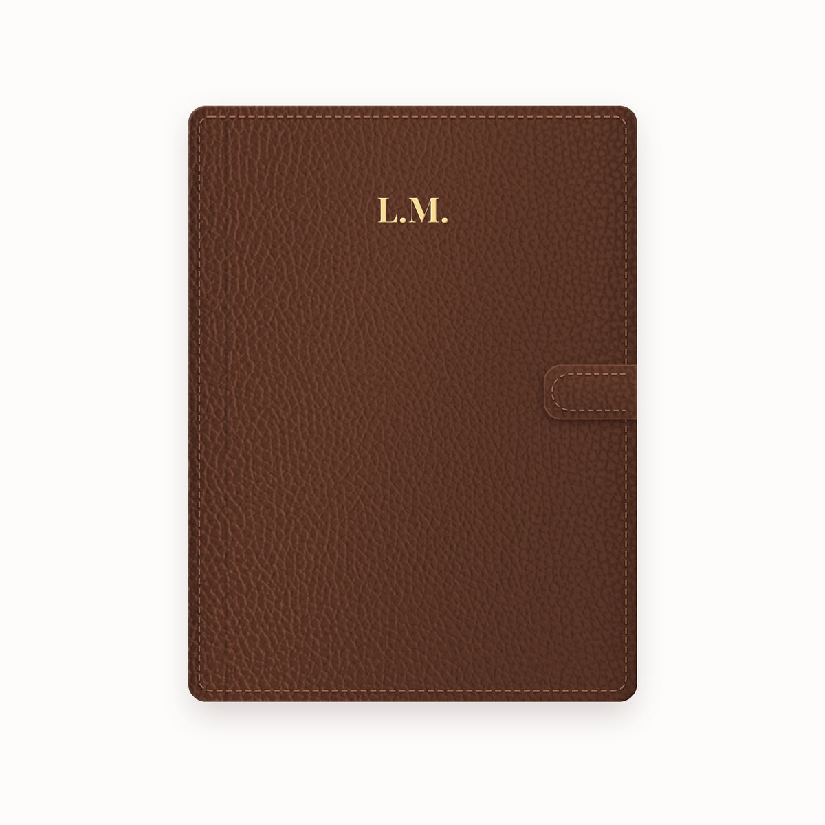 Initials Centered A5 Leather Binder