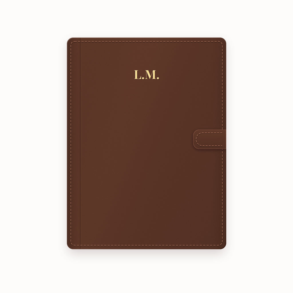 Initials Centered A5 Leather Binder