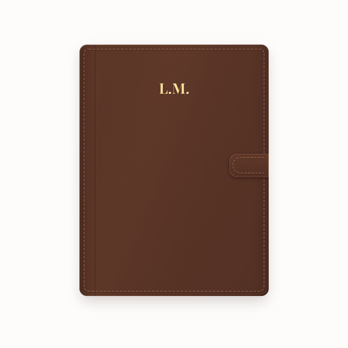 Initials Centered A5 Leather Binder