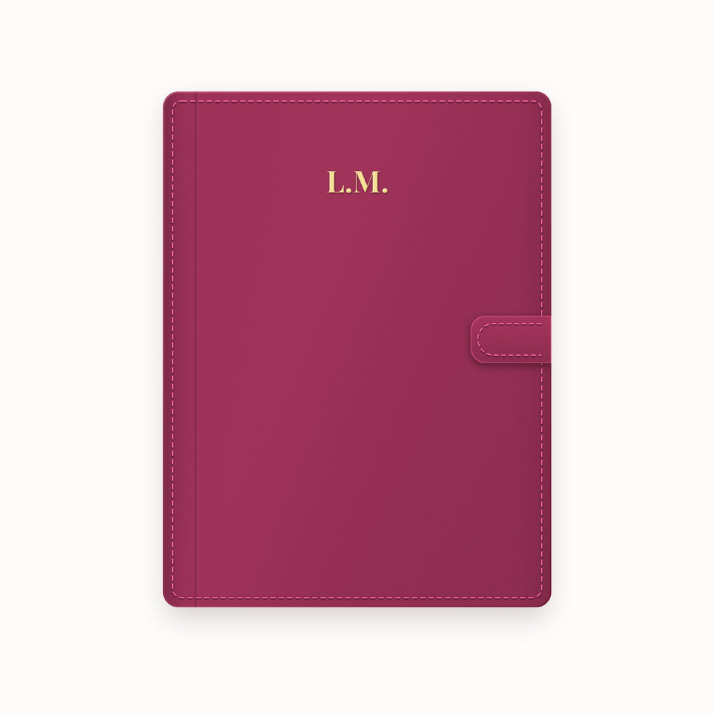 Initials Centered A5 Leather Binder
