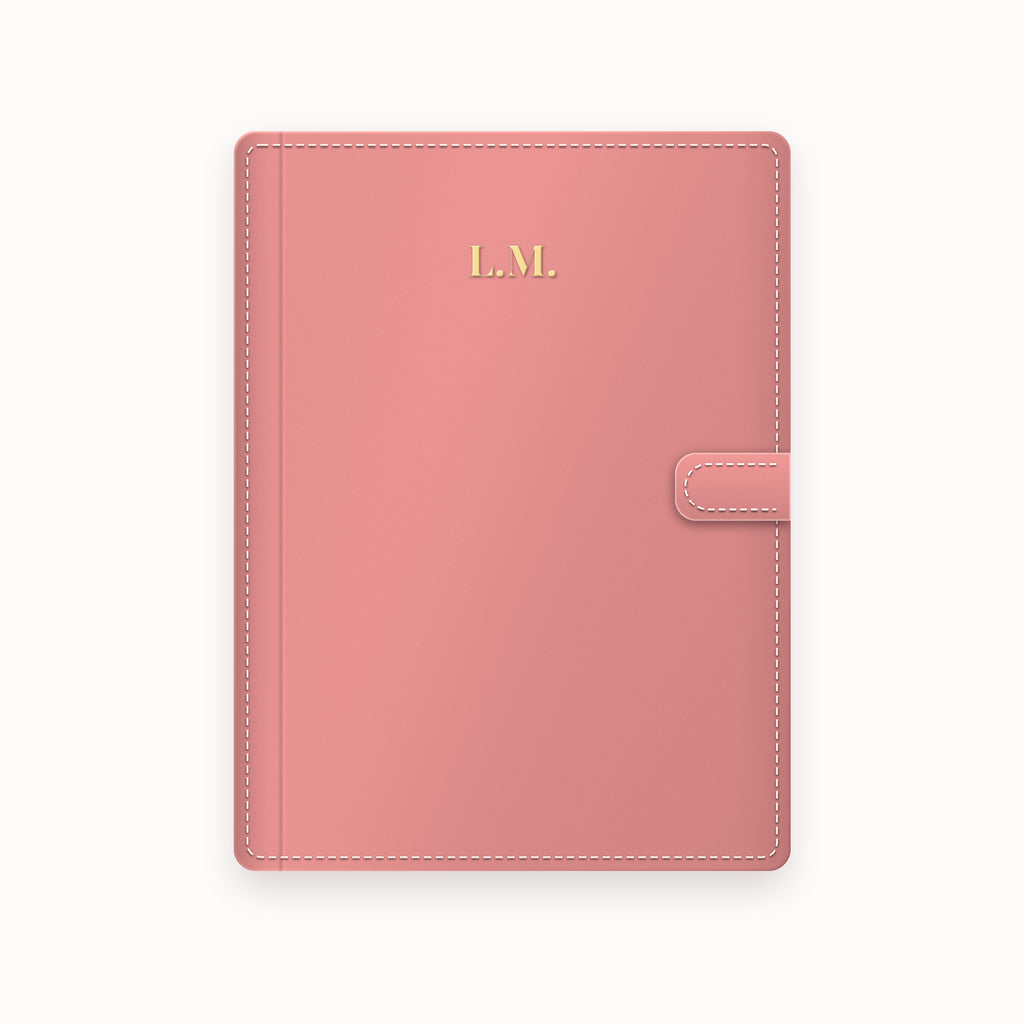 Initials Centered A5 Leather Binder