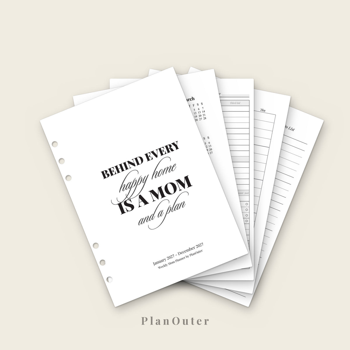 Mom Planner 2027 Insert