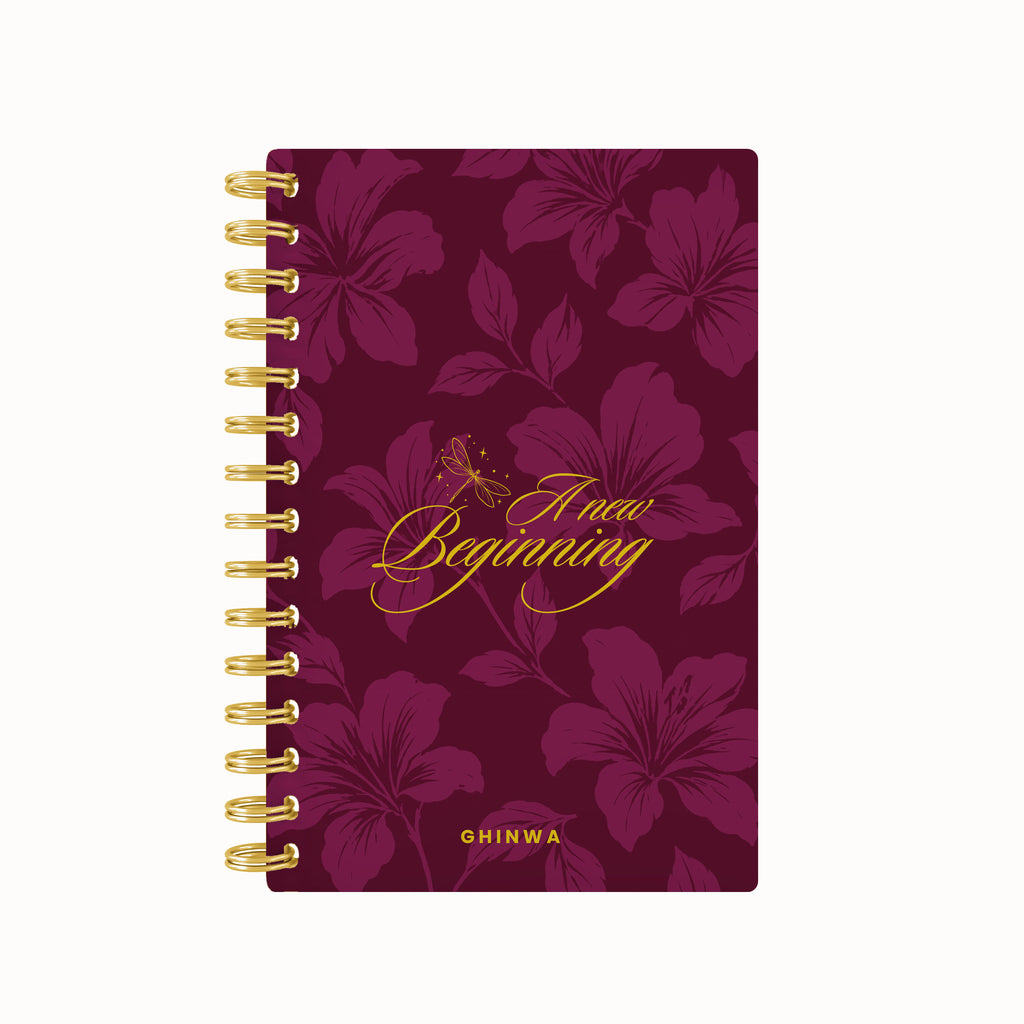 A New Beginning Floral Foil Lined Notebook