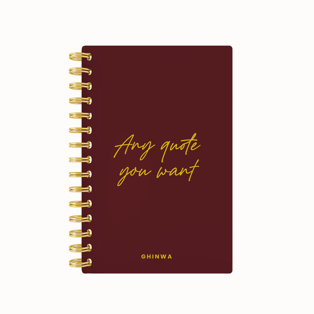 Any quote in this style foil daily planner