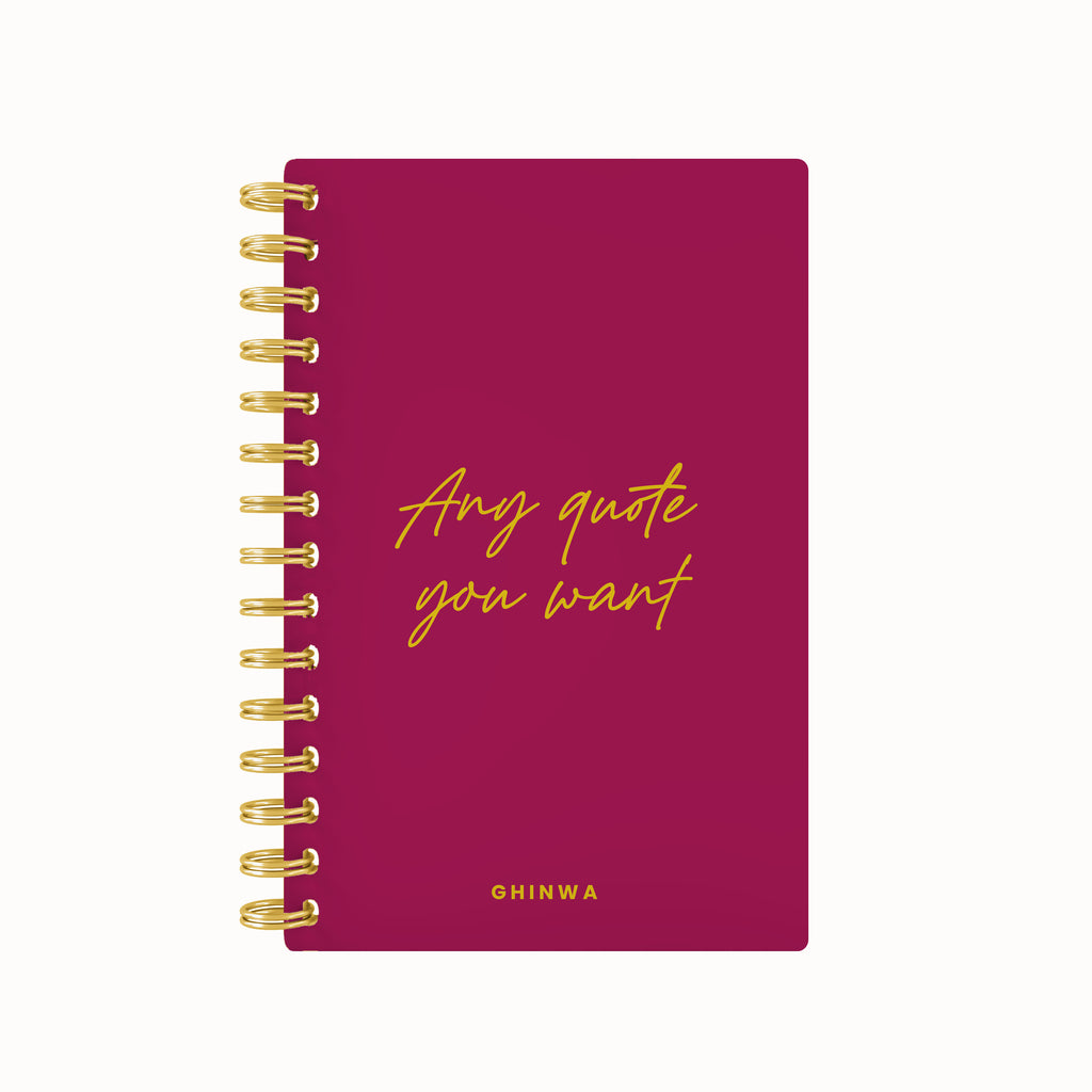Any quote in this style foil daily planner