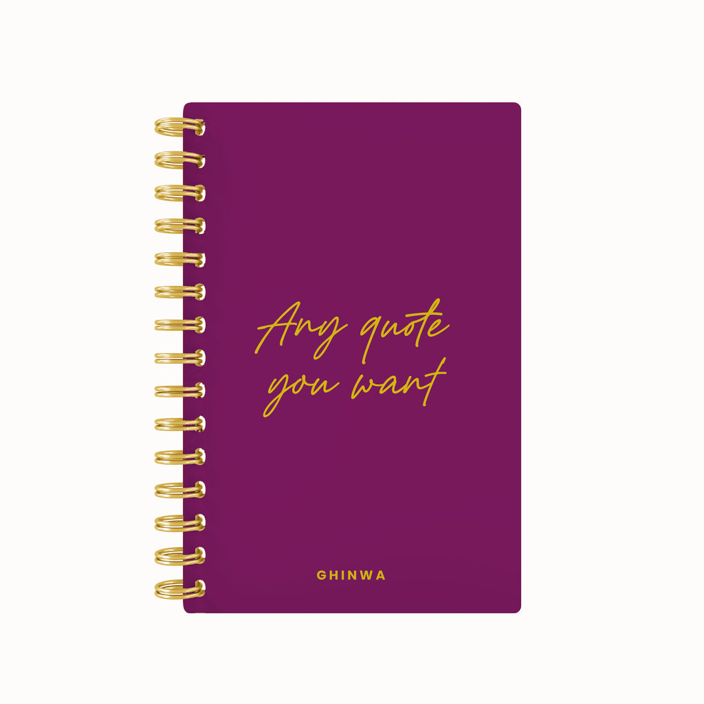 Any quote in this style foil daily planner