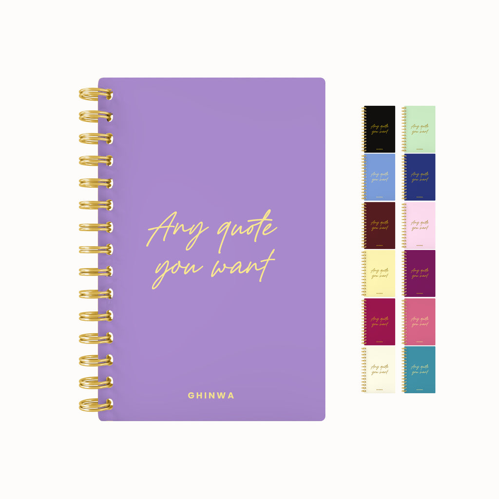 Any quote in this style foil daily planner