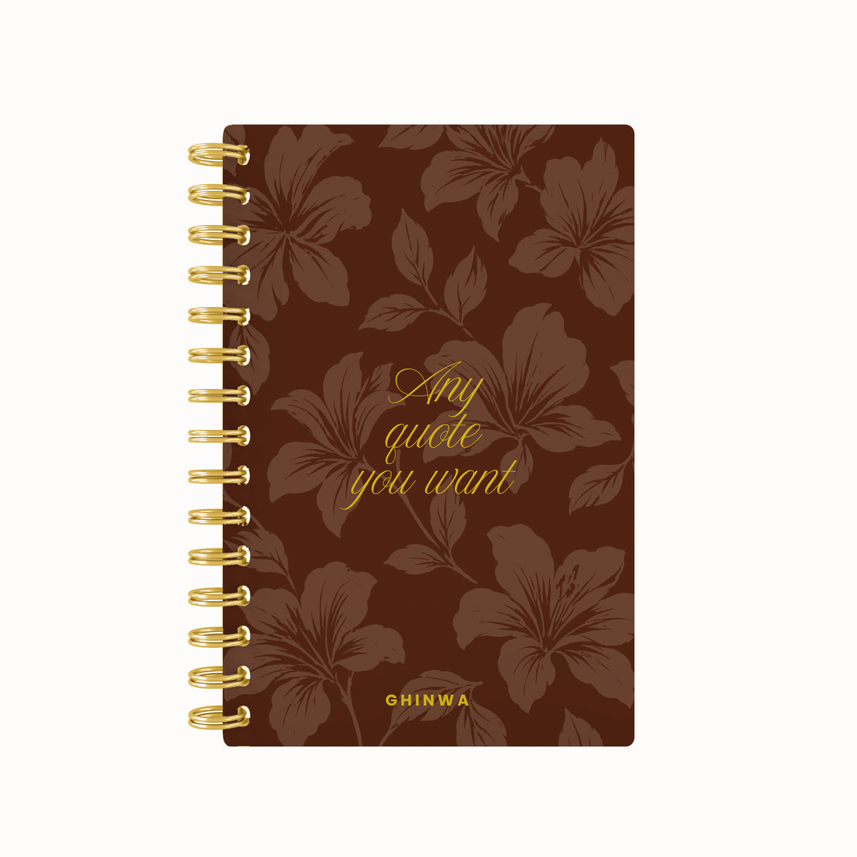 Any quote u want script full bloom foil daily planner