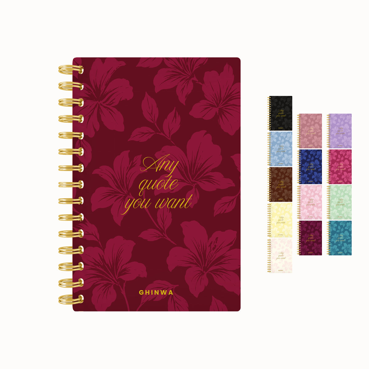 Any quote u want script full bloom foil daily planner
