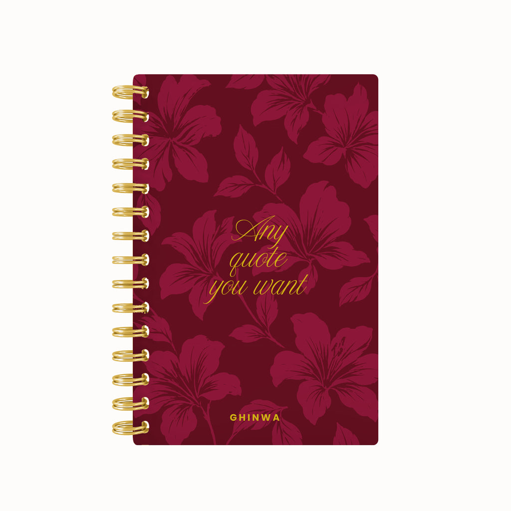 Any quote u want script full bloom foil daily planner