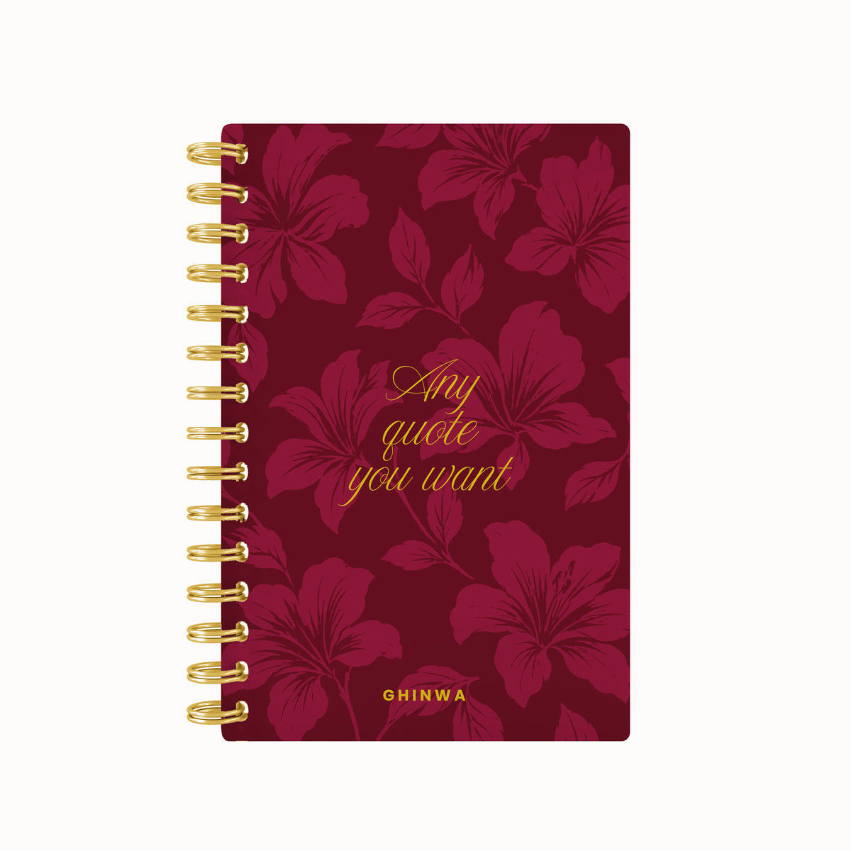 Any quote u want script full bloom foil daily planner