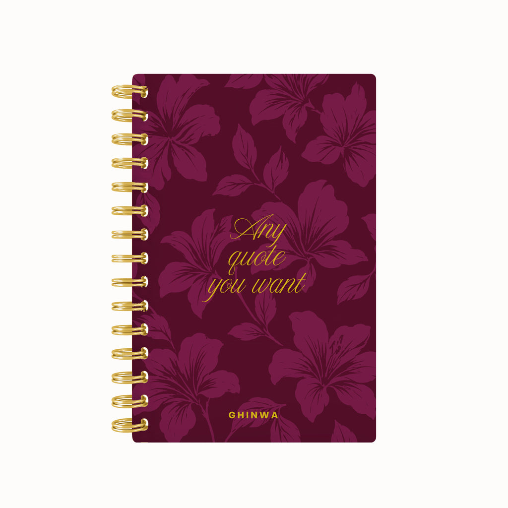 Any quote u want script full bloom foil daily planner