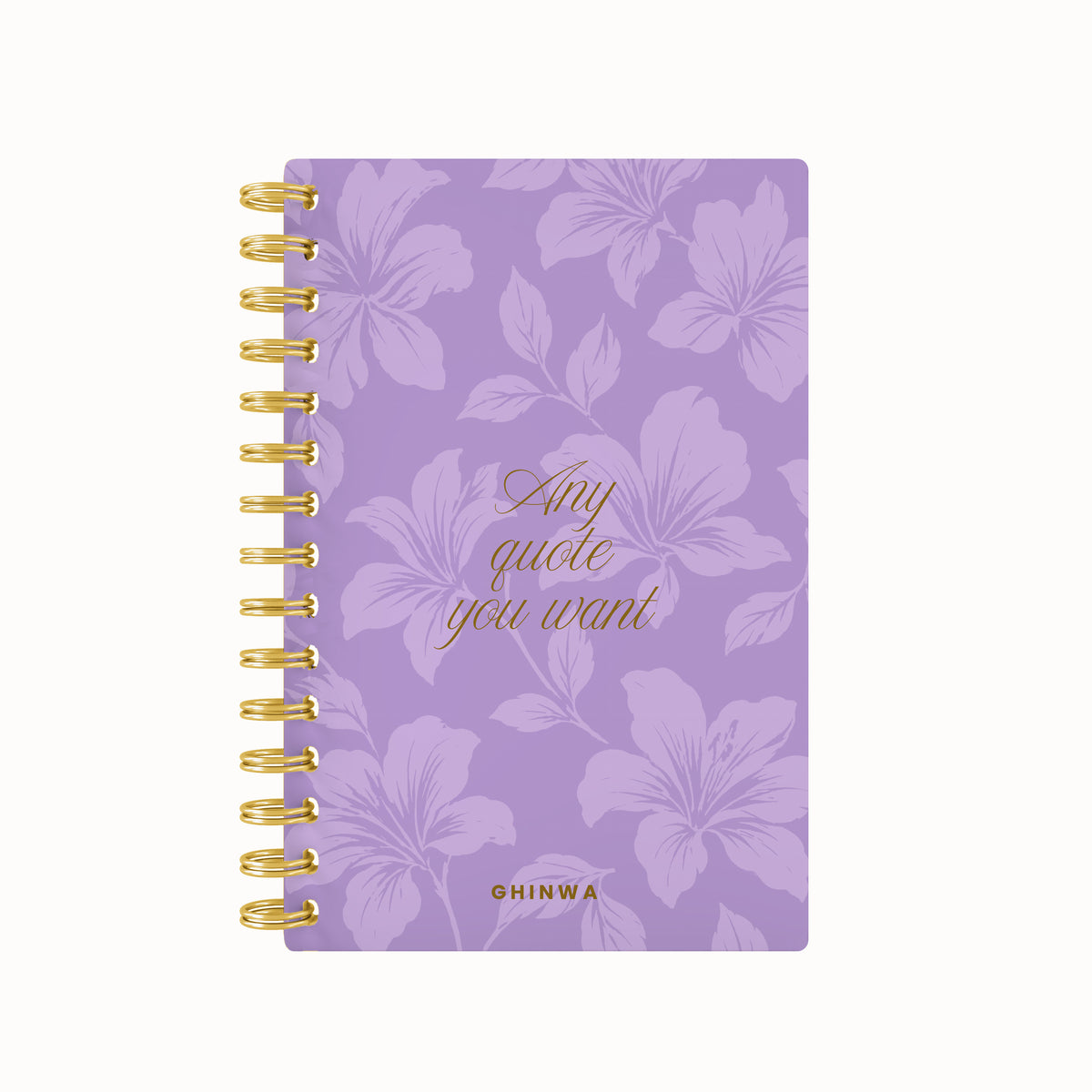 Any quote u want script full bloom foil daily planner