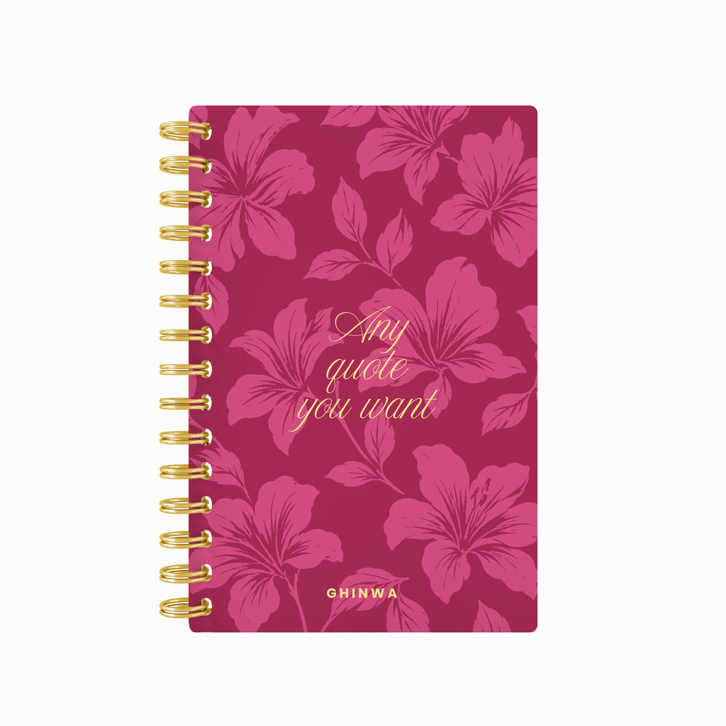 Any quote u want script full bloom foil daily planner