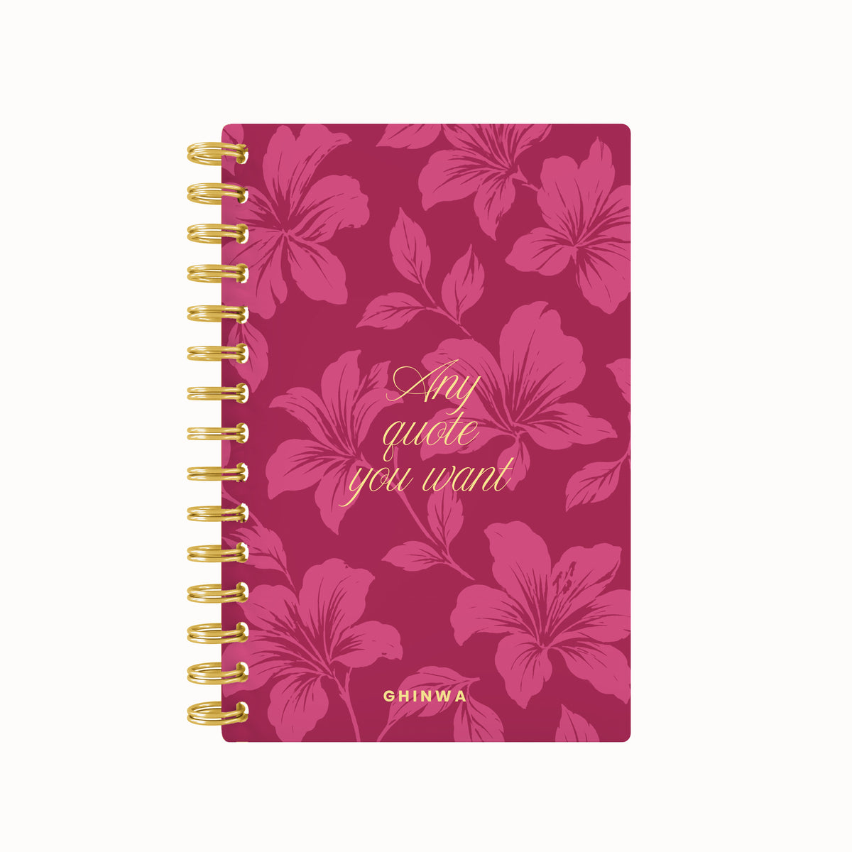 Any quote u want script full bloom foil daily planner