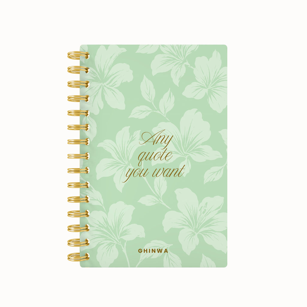 Any quote u want script full bloom foil daily planner