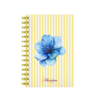 Blue Flower Stripes Lined Notebook