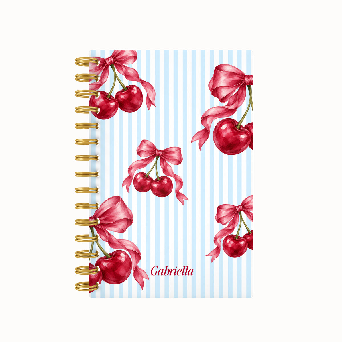 Cherries Stripes Lined Notebook