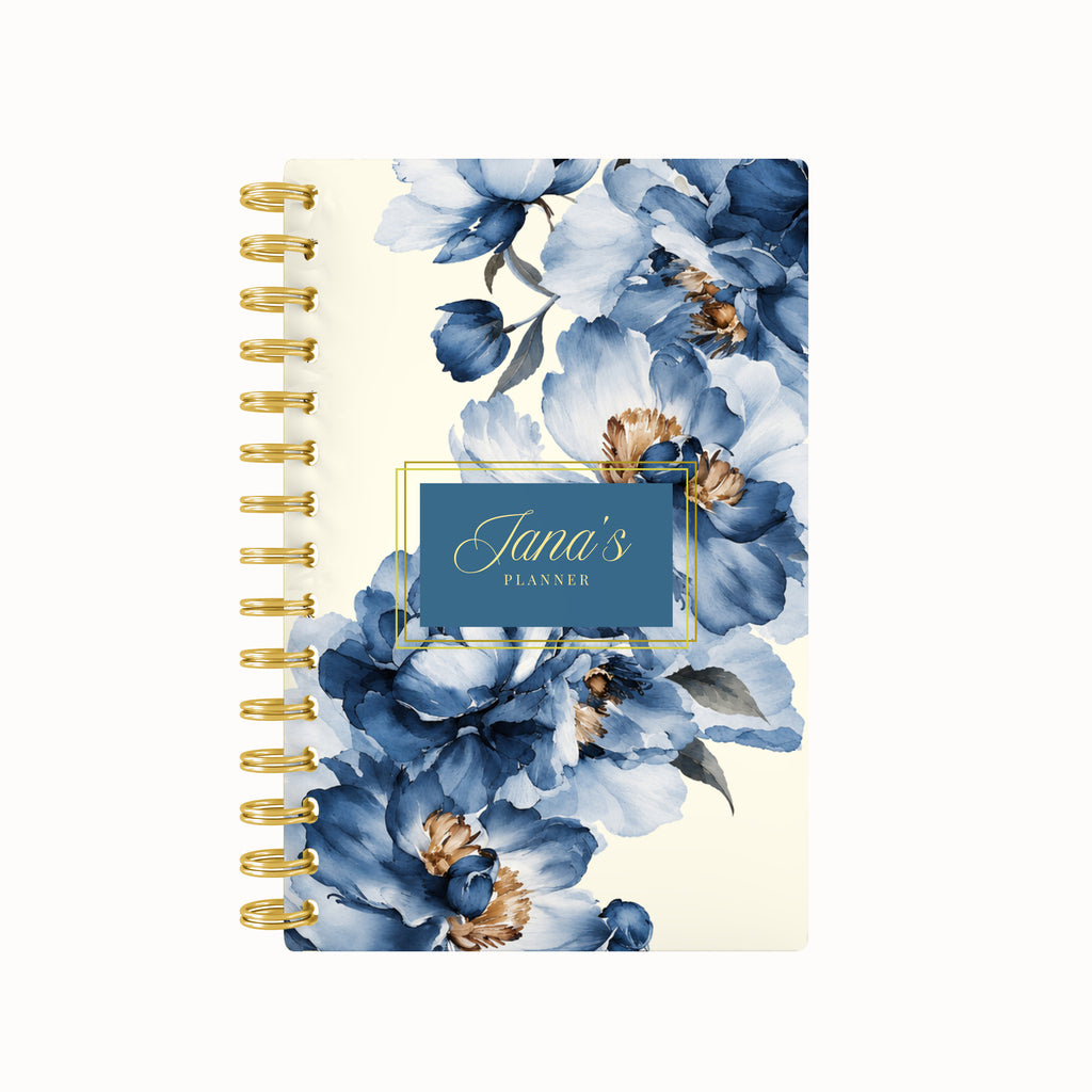 Marbled Flower Lined Notebook