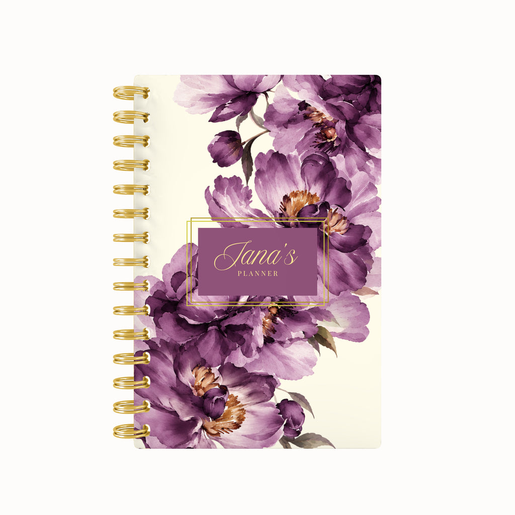 Marbled Flower Lined Notebook