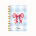 Pink bow checkered weekly planner