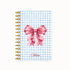 Pink bow checkered weekly planner