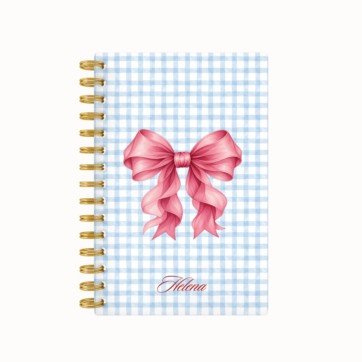 Pink bow checkered weekly planner